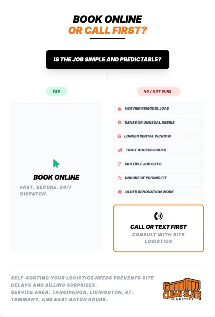 book online call first clean slate dumpsters