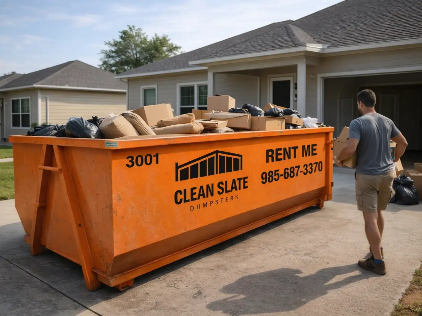 clean slate dumpster rental residential cleanup