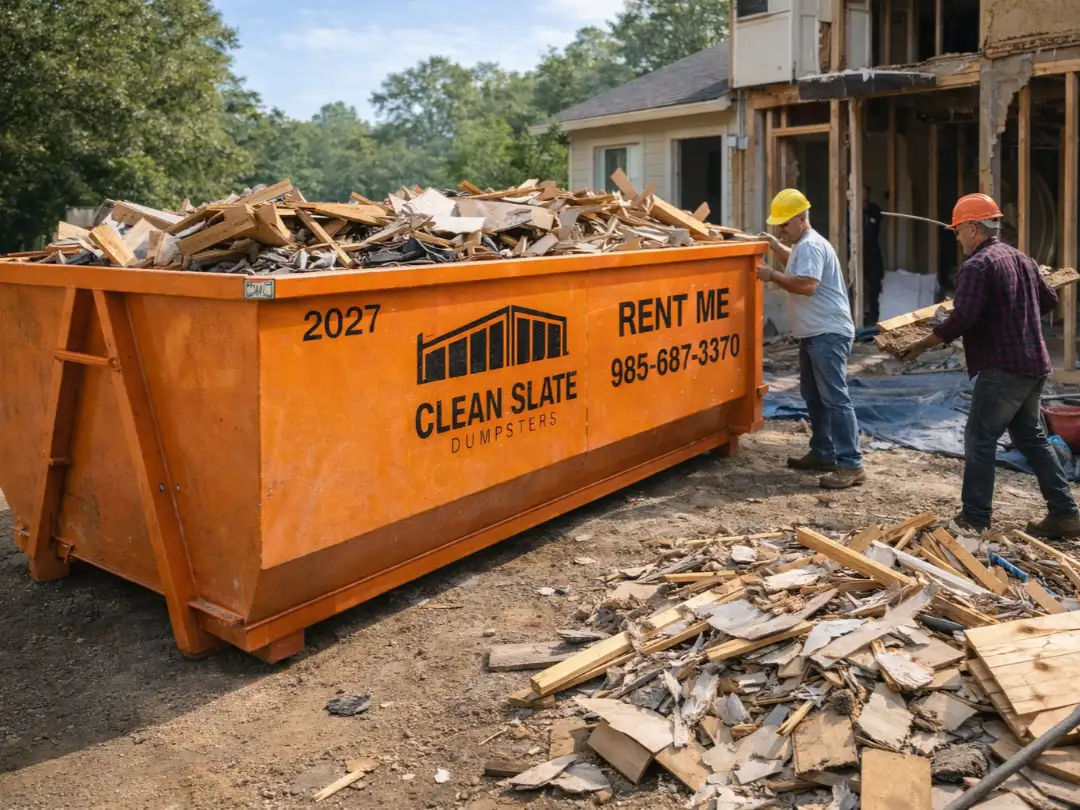 clean slate dumpster residential construction debris