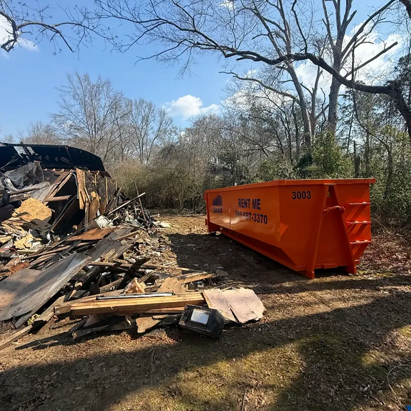 clean slate orange dumpster demolition debris hammond louisiana square