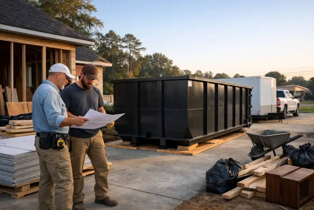 construction workers roll off dumpster rental hammond louisiana