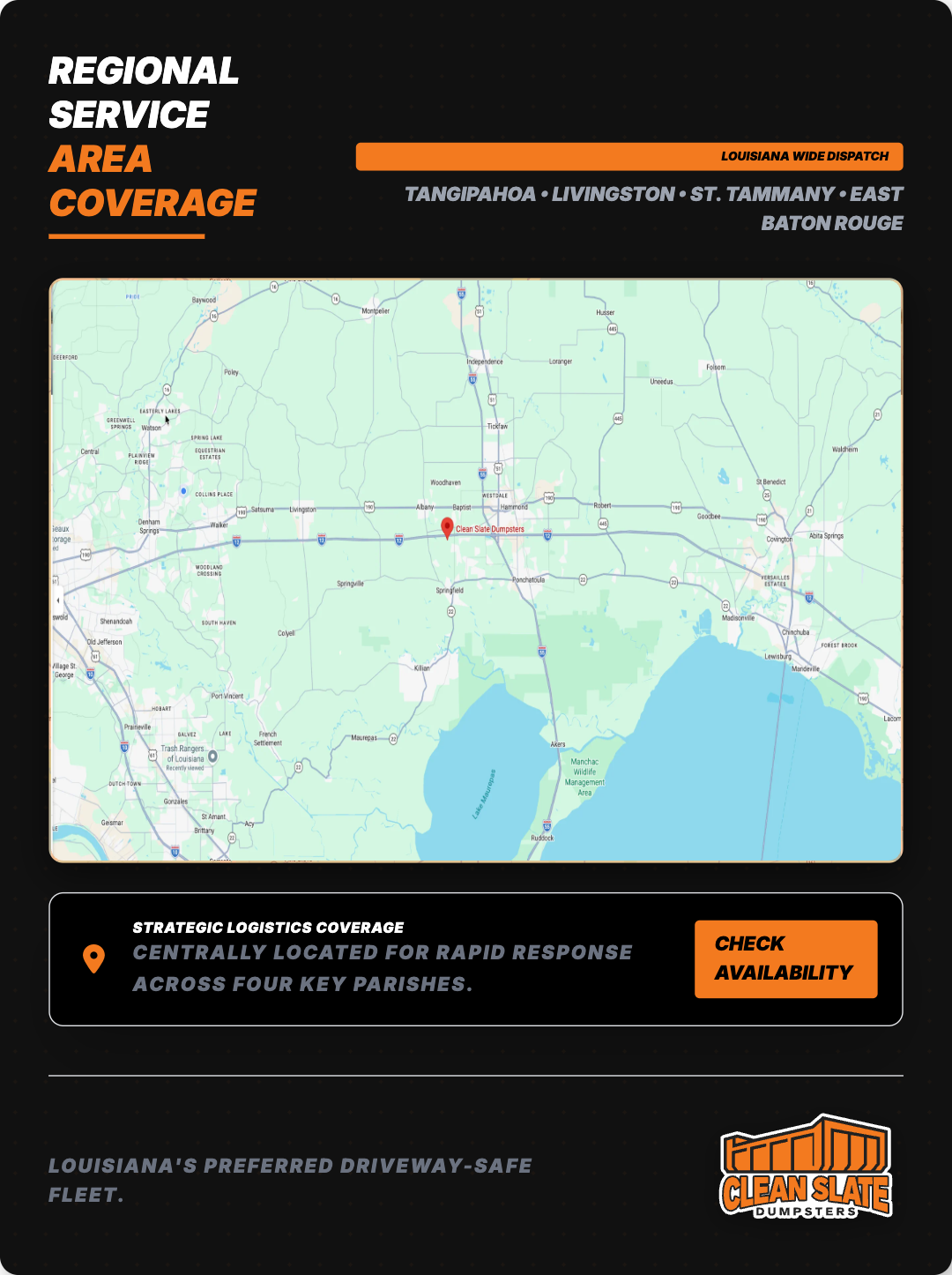 maintenance regional service area coverage dumpster rental clean slate
