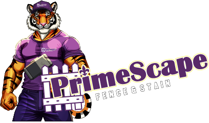 primescape fence stain logo with tiger