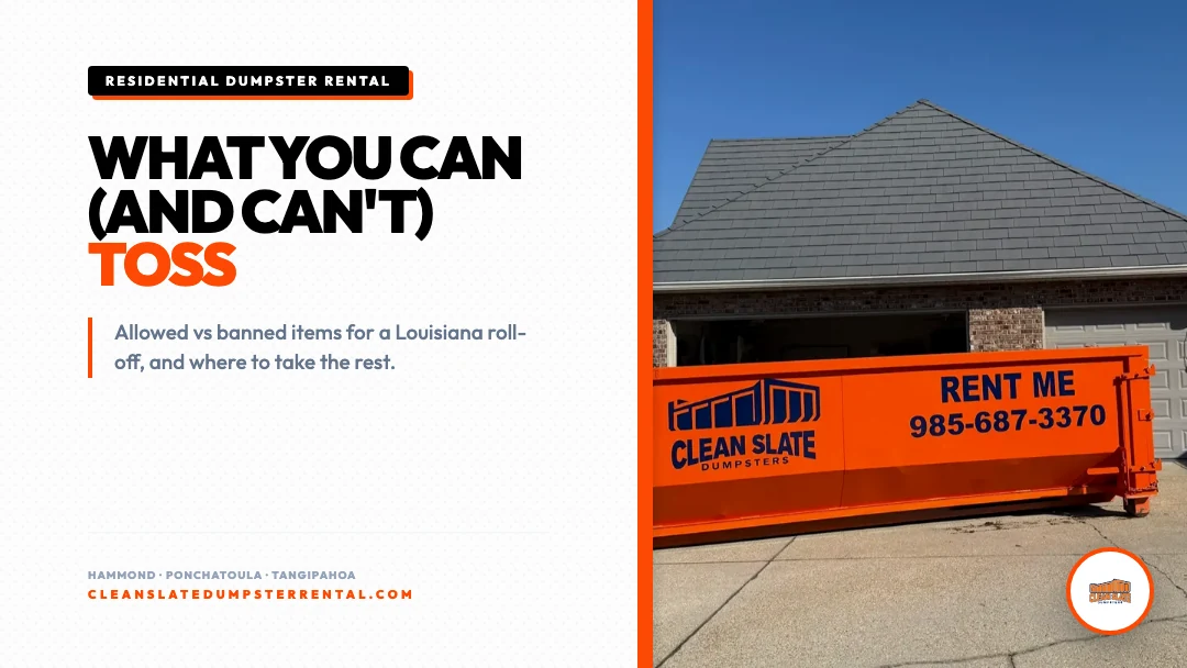 What You Can (and Can’t) Toss in a Roll-Off Dumpster