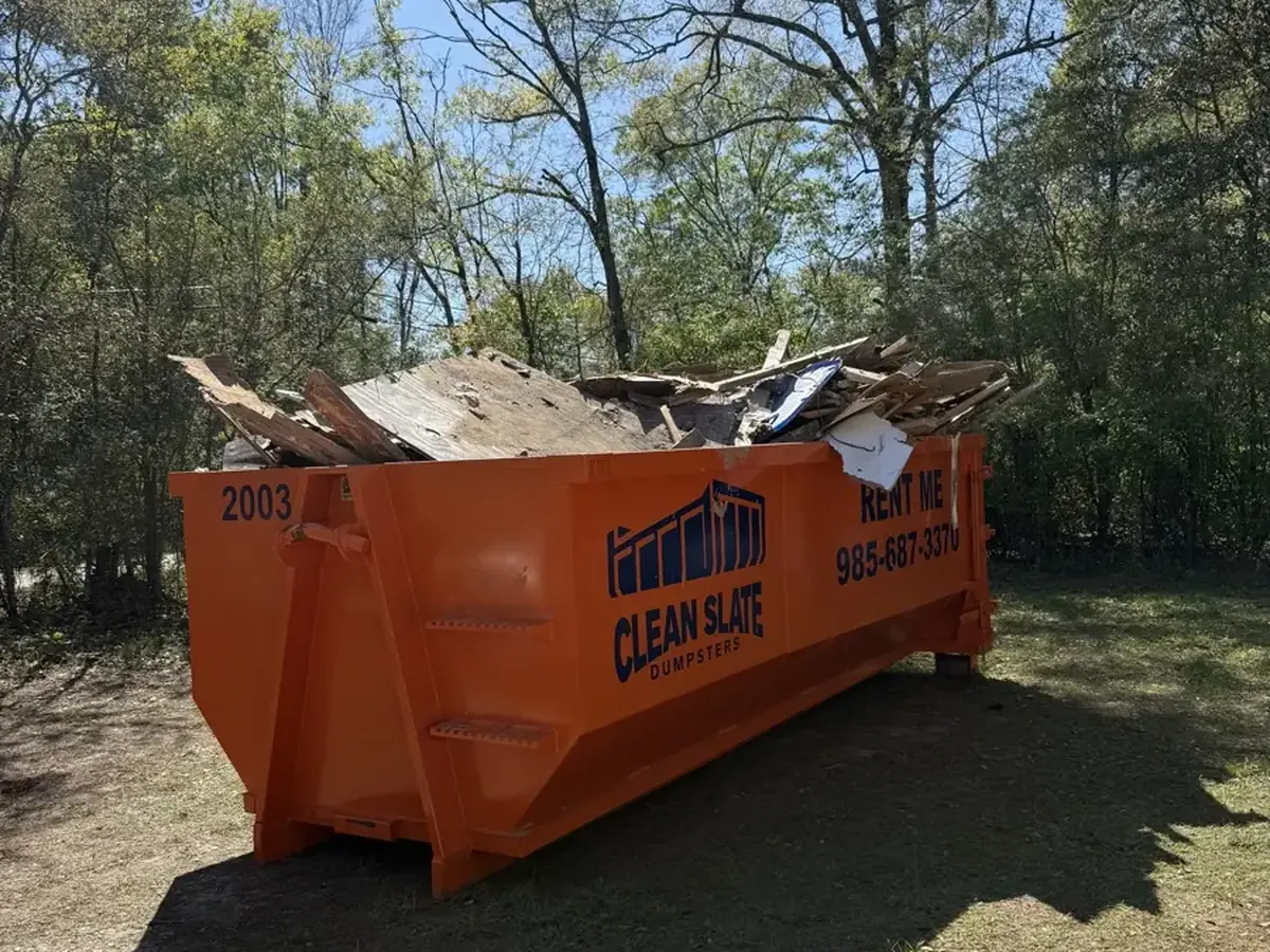 dumpster debris pile building site