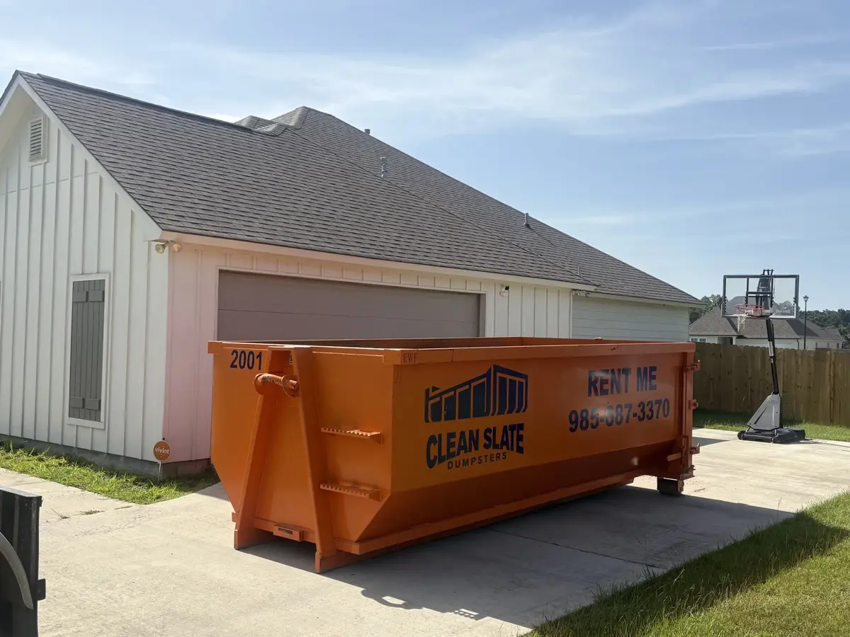 dumpster home renovation backyard new