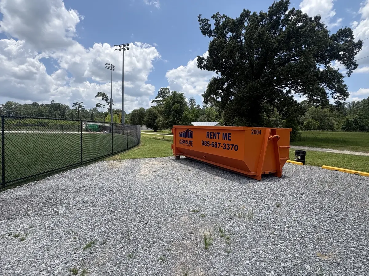 dumpster rural sports field delivery