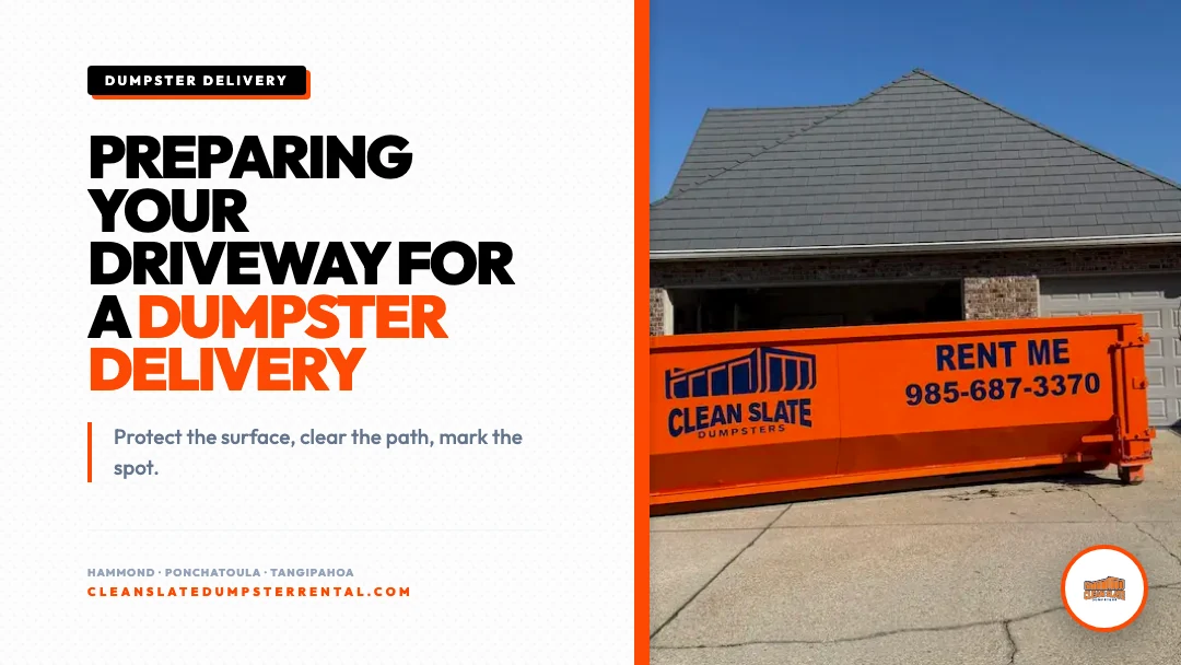 Preparing Your Driveway for a Dumpster Delivery